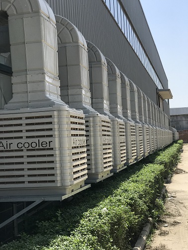 新鄉天力鋰能負壓風機+冷風機降溫案例